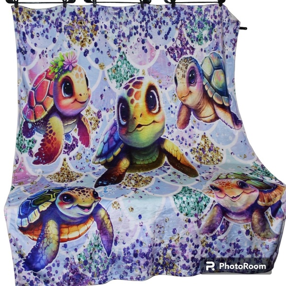 Sea Turtle‎ Fleece Light Weight Blanket Soft - Picture 1 of 3